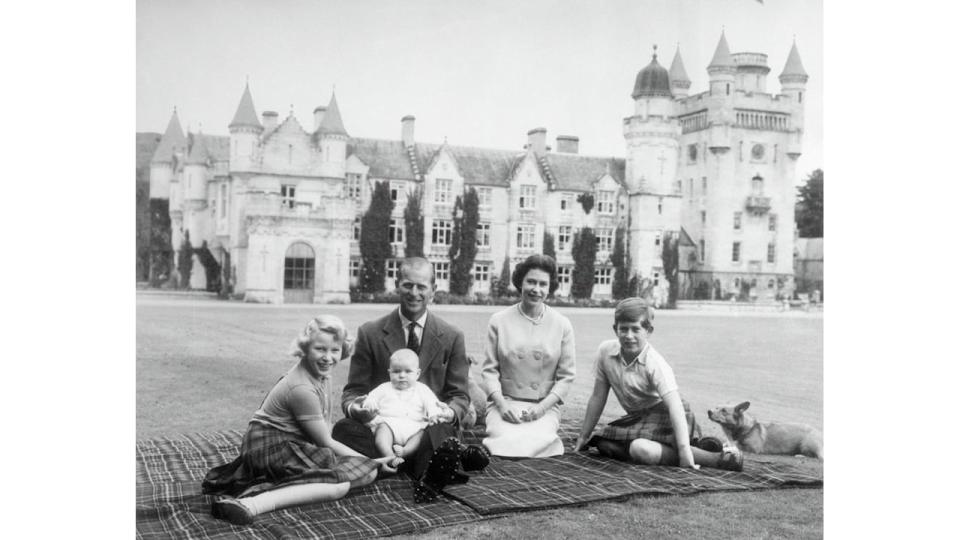 The late Queen and late Prince Philip enjoying a picnic with Charles, Anne and baby Andrew in 1960