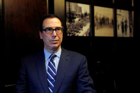 U.S. Treasury Secretary Steven Mnuchin speaks during his interview with Reuters in Jerusalem October 21, 2018. REUTERS/Ronen Zvulun