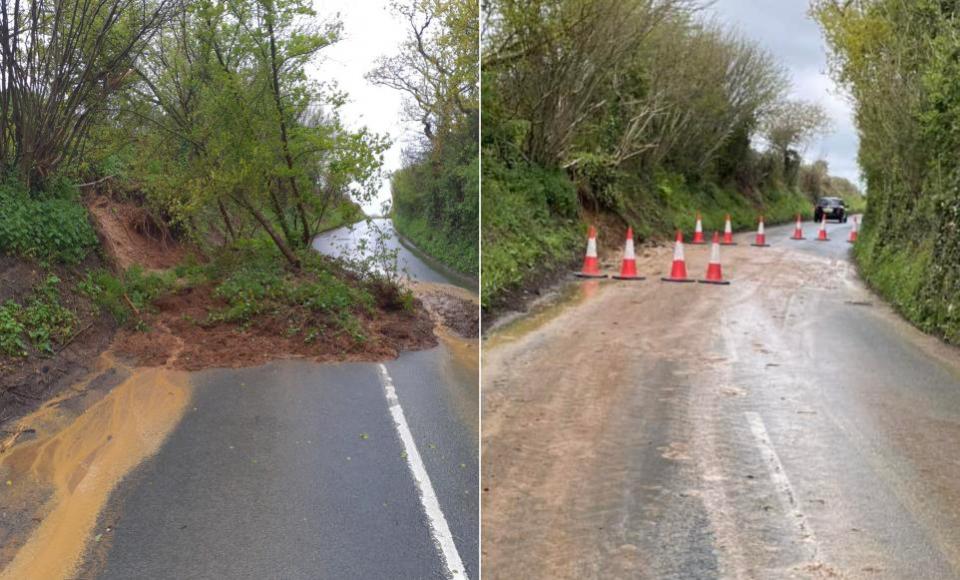Isle of Wight County Press: Before and after Niton Road landslip was cleared
