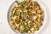 <p>Green apple adds a nice fresh crunch to this hearty salad.</p><p>Get the recipe from <a href="https://www.delish.com/cooking/recipe-ideas/recipes/a43059/best-farro-salad-recipe/" rel="nofollow noopener" target="_blank" data-ylk="slk:Delish;elm:context_link;itc:0;sec:content-canvas" class="link ">Delish</a>.</p>