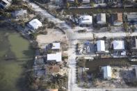 <p>Damaged houses are shown in the aftermath of Hurricane Irma, Monday, Sept. 11, 2017, in the Florida Keys. (Photo: Matt McClain/The Washington Post via AP) </p>