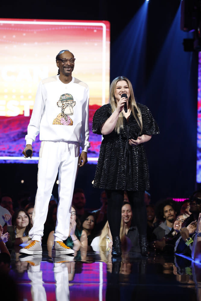 Kelly Clarkson and Snoop Dog at The American Song Contest Live Semi Finals Part 2. - Credit: Trae Patton/NBC