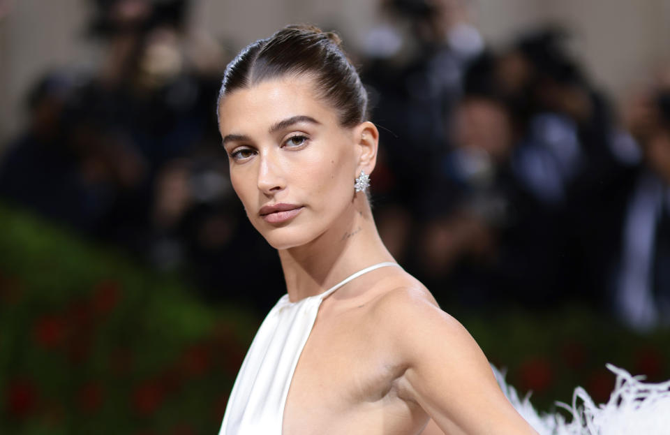 Hailey Bieber says she's struggling to get back into her exercise routine after her stroke.  (Photo: Dimitrios Kambouris/Getty Images for The Met Museum/Vogue)