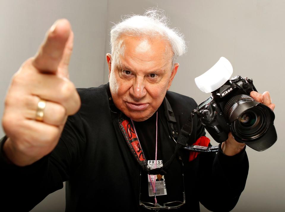 Ron Galella, the subject of the documentary Smash His Camera, posing for a portrait during the Sundance Film Festival in Utah, January 2010 - AP Photo/Carlo Allegri