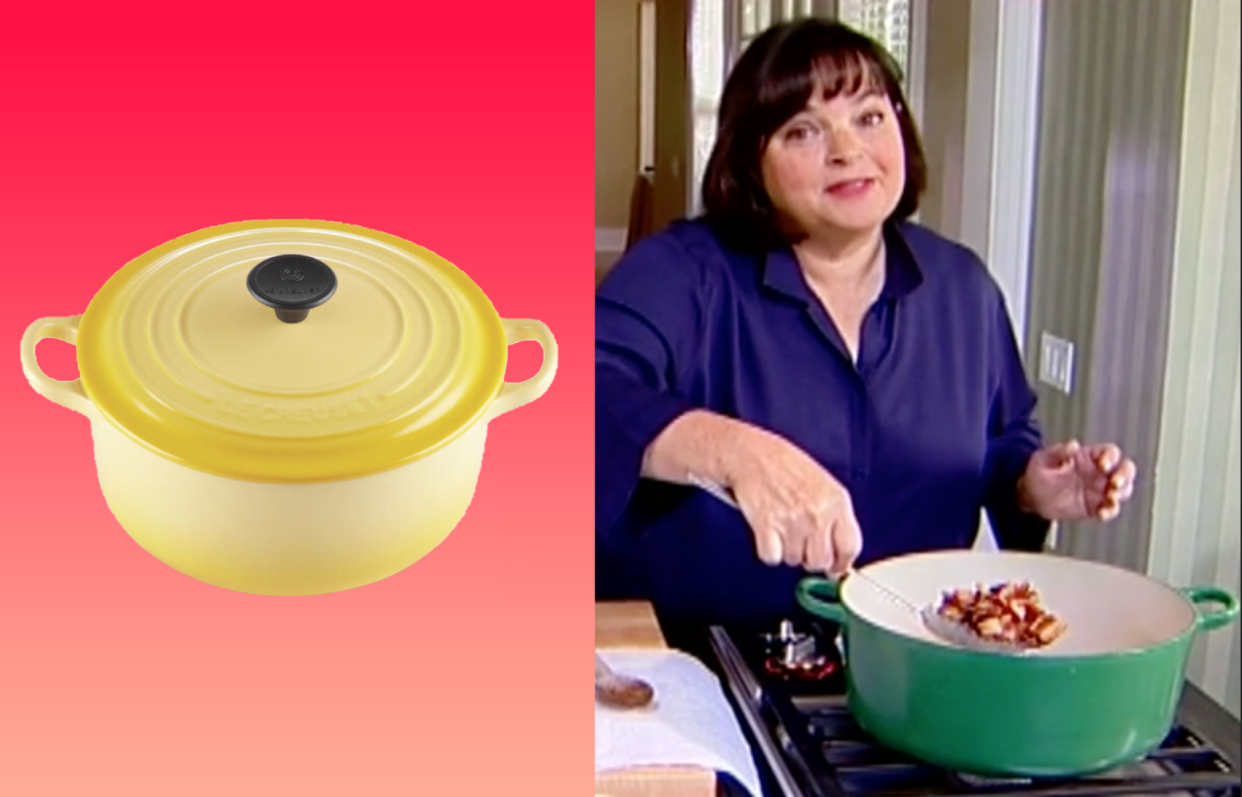 Ina Garten often uses Le Creuset when cooking her delicious recipes. Score this versatile cookware for yourself. (Photo: Food Network)