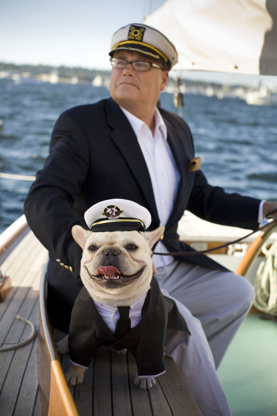 16) Dog and Owner Yacht Captain Costumes