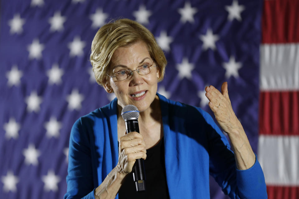 Sen. Elizabeth Warren last Friday in Ames, Iowa. (Photo: Charlie Neibergall/AP)