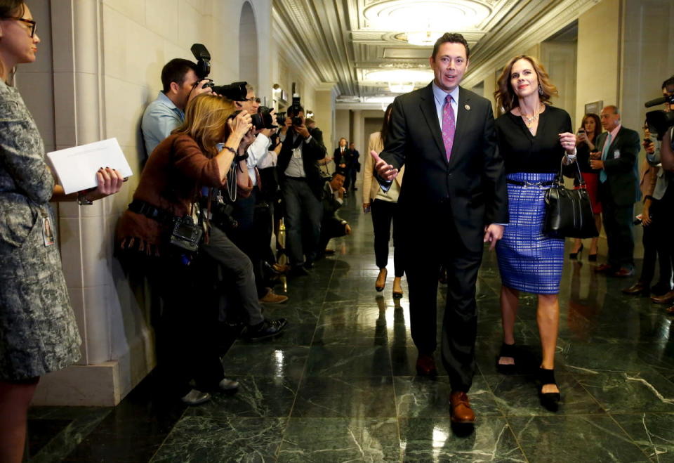 Jason Chaffetz and his wife arrive