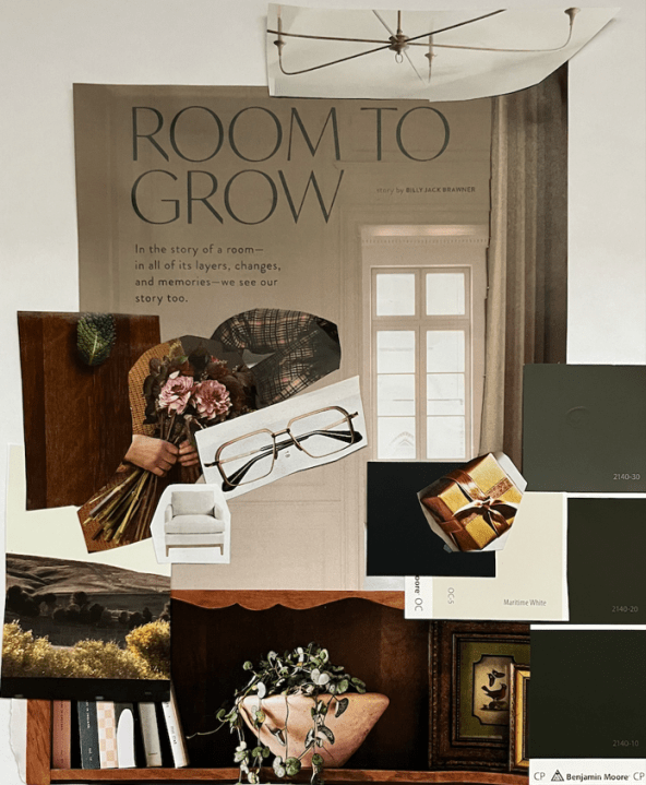 A Courtney Lawrence example of an office mood board.