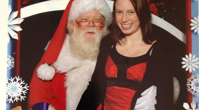 McKenzie Doig at 13 years old with Santa. Photo: Supplied