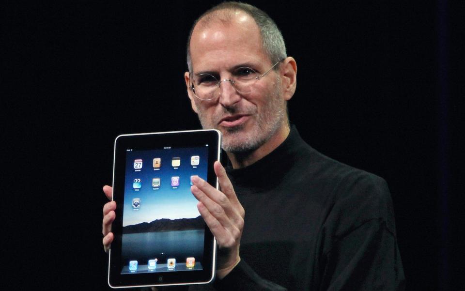 Steve Jobs introducing the iPad during the launch of Apple's new tablet computer device in 2010 - Credit: Reuters