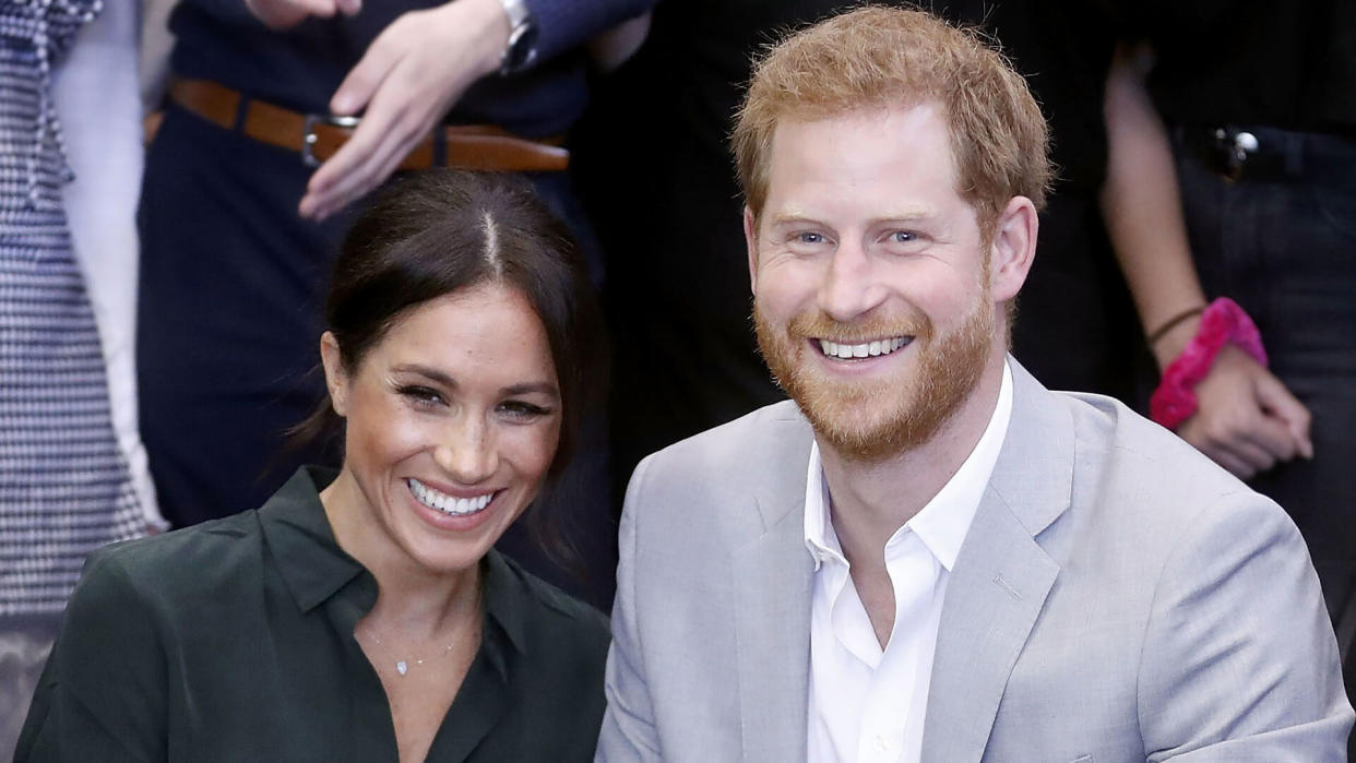 Mandatory Credit: Photo by REX/Shutterstock (9913532ae)Meghan Duchess of Sussex and Prince Harry make an official visit to the Joff Youth CentrePrince Harry and Meghan Duchess of Sussex visit to Sussex, UK - 03 Oct 2018The Duke and Duchess married on May 19th 2018 in Windsor and were conferred The Duke & Duchess of Sussex by The Queen.