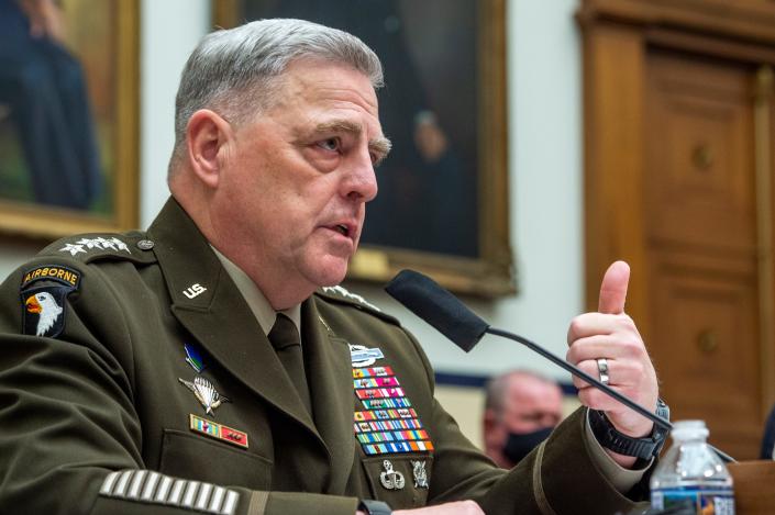 General Mark Milley testifies at a congressional hearing.