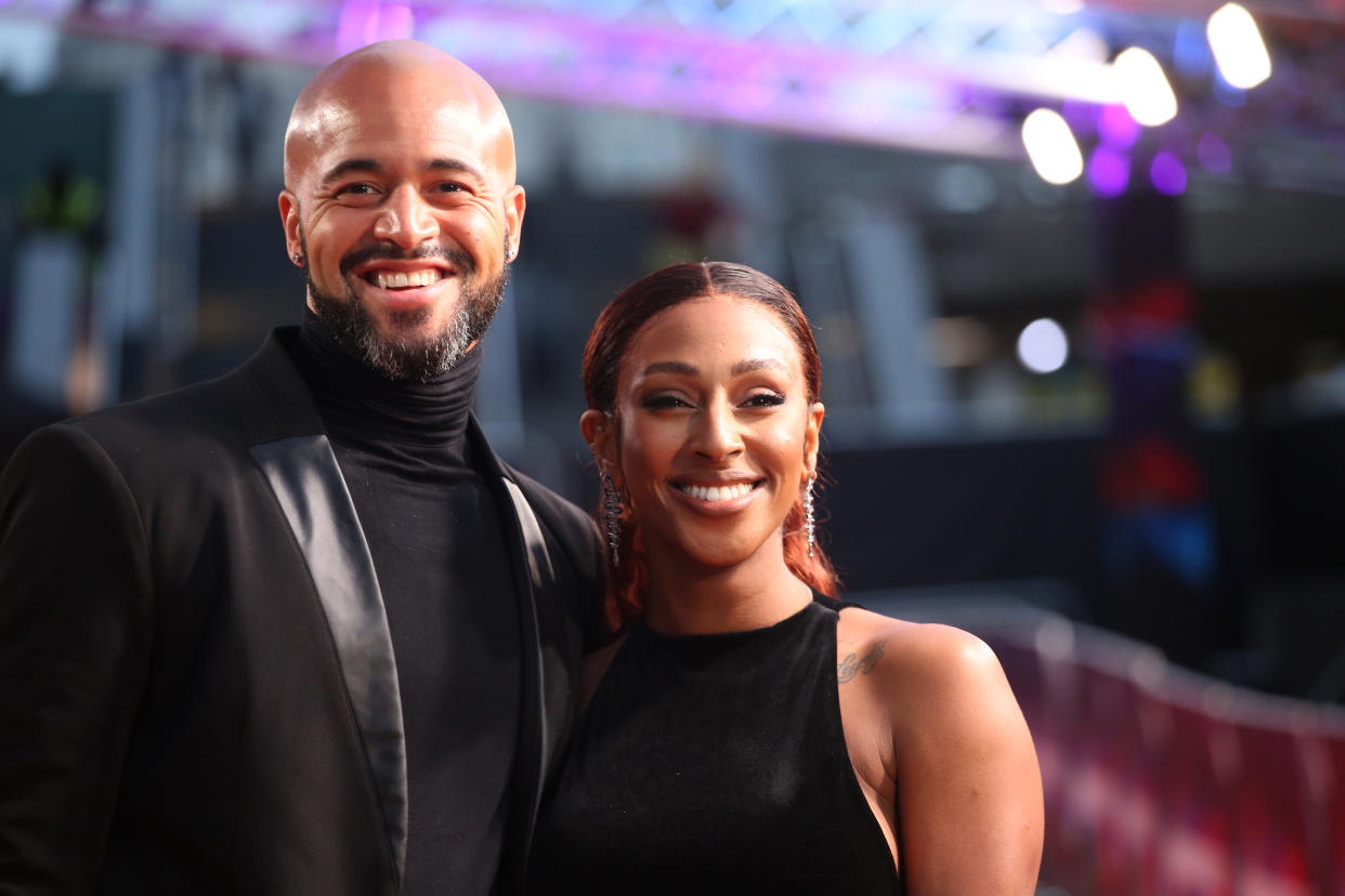Darren Randolph and Alexandra Burke attend the King Richard UK Premiere during the 65th BFI London Film Festival in 2021.
