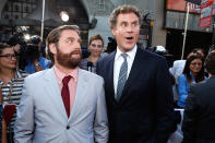 Zach Galifianakis and Will Ferrell attend the Los Angeles premiere of "The Campaign" on August 2, 2012.