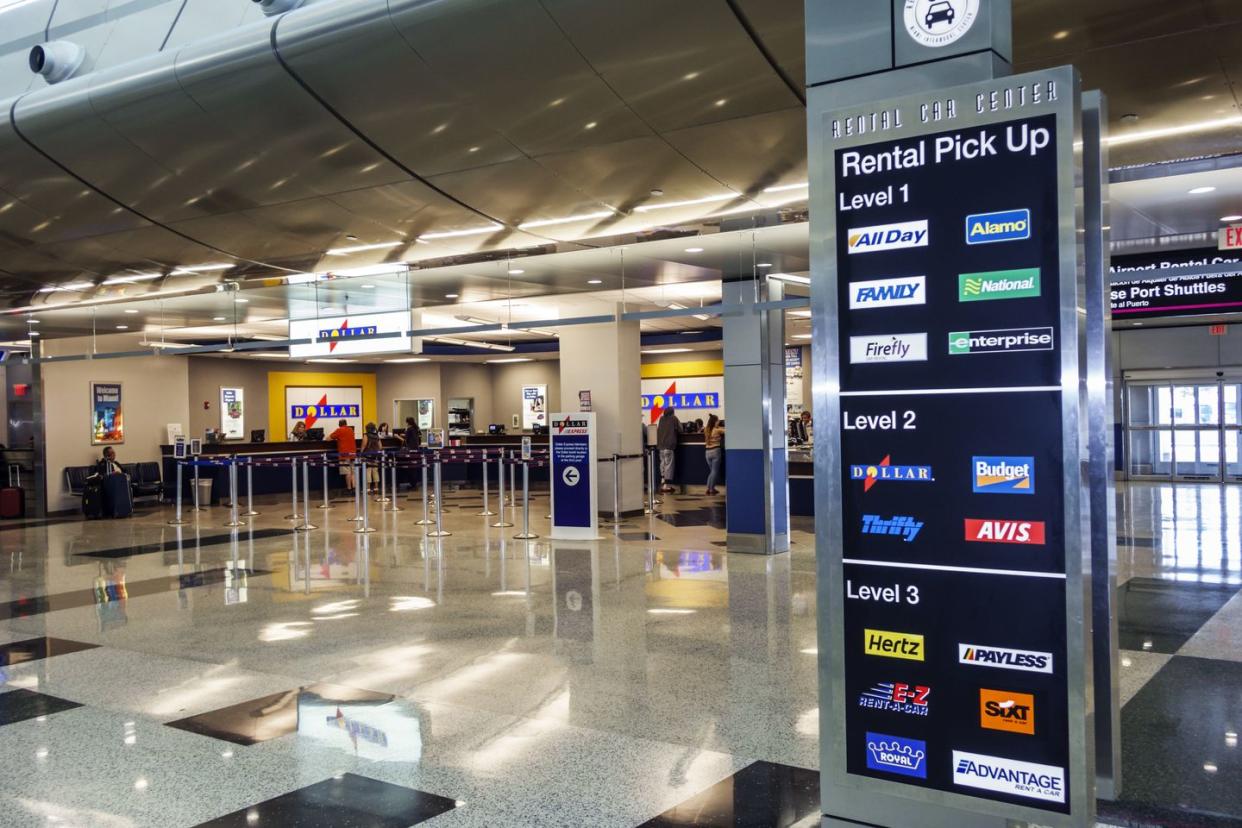 miami international airport, competing rental car services