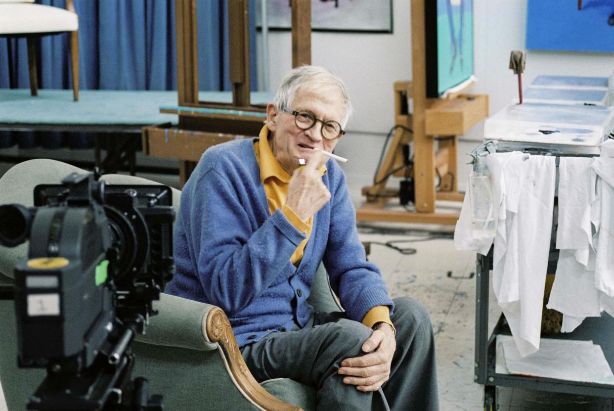 David Hockney is one of the subjects in Portraits, 2016 by Tacita Dean.16mm colour film, optical sound, 16 minutes, continuous loop: Location photograph. Courtesy the artist; Frith Street Gallery, London and Marian Goodman Gallery, New York/Paris