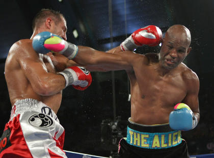 Bernard Hopkins, right, was dominated in his last bout against Sergey Kovalev. (AP)