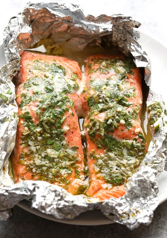 Grilled Salmon in Foil From Fit Foodie Finds