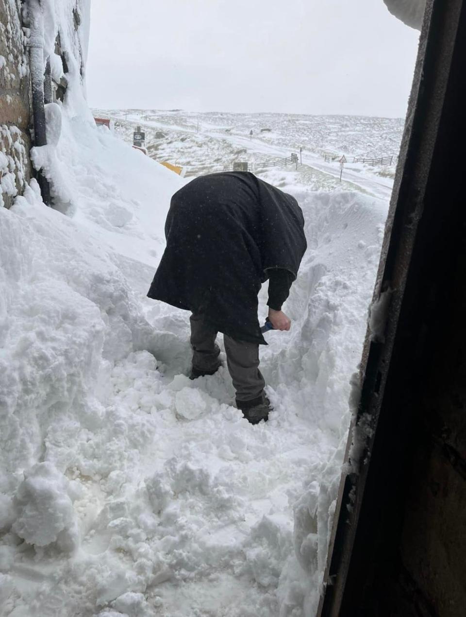 The snow drifted as high as the bedroom windows at the pub (Nicola Townsend/The Tan Hill Inn)