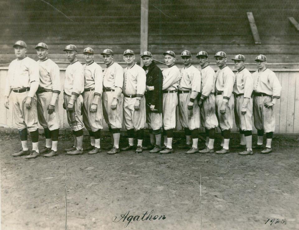 The Agathon baseball team in Stark County is shown during the 1920s. Agathon was a division of Republic Steel, which funded Agathon Field in Massillon.