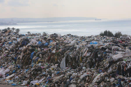 Piled up garbage is seen in Jiyeh, Lebanon January 29, 2018. 2018. REUTERS/Aziz Taher