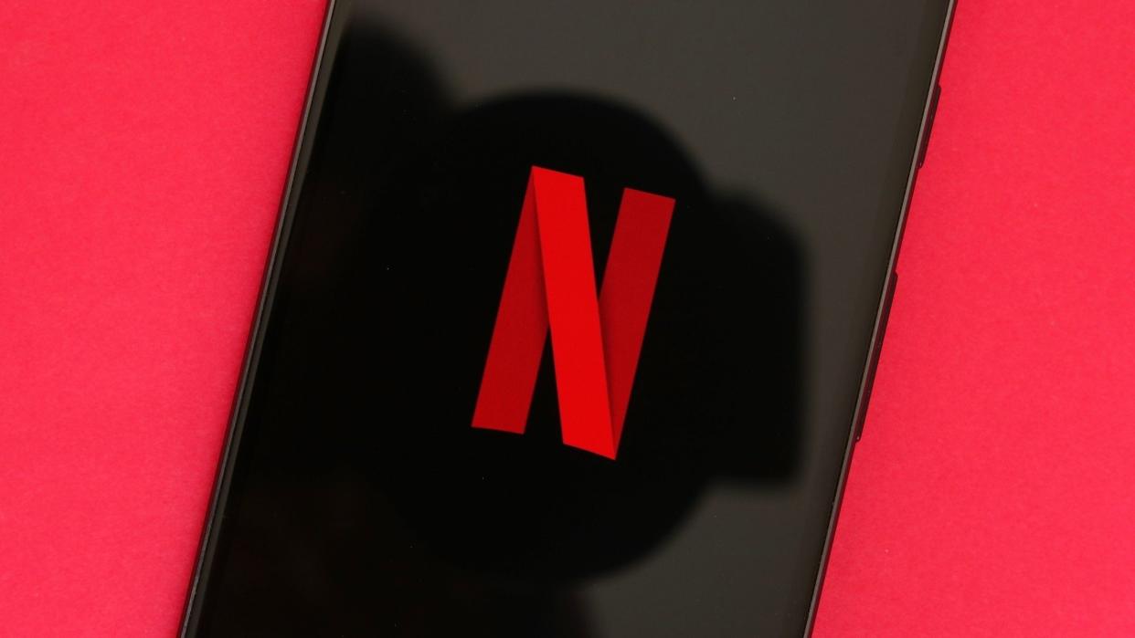  Netflix app logo on a phone. 