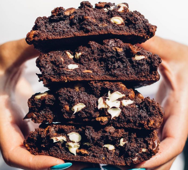 A stack of Triple Chocolate cookies from Chip City.