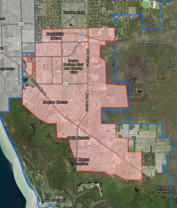The area in red is affected by the boil water notice.
