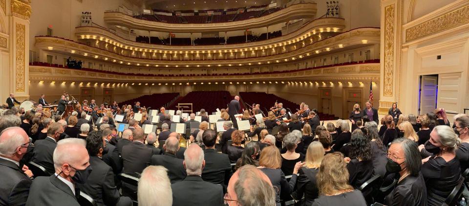 The view from the stage of Carnegie Hall.