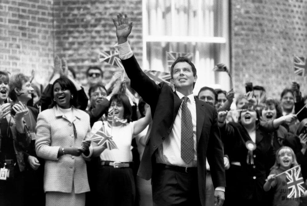 Tony Blair arrives in Downing Street in May 1997