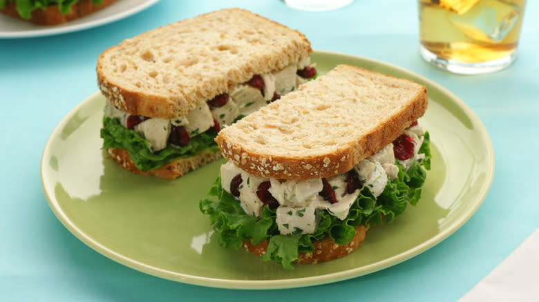 Herby chicken salad sandwich