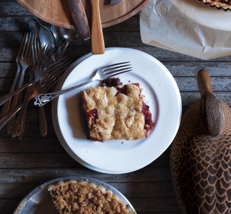 Sour Cherry and Cranberry Slab Pie