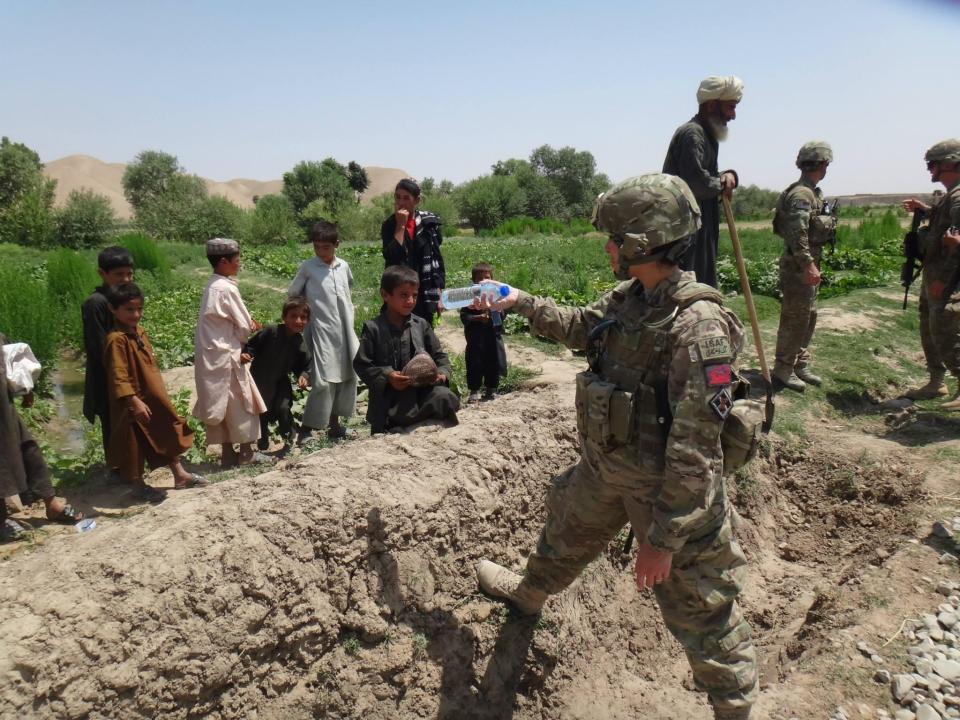 Brittany Ramos DeBarros, an Army officer, in Afghanistan in 2011. (Credit: Brittany For Congress)