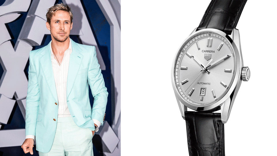 Ryan Gosling; Tag Heuer Carrera Three Hands - Credit: Tag Heuer