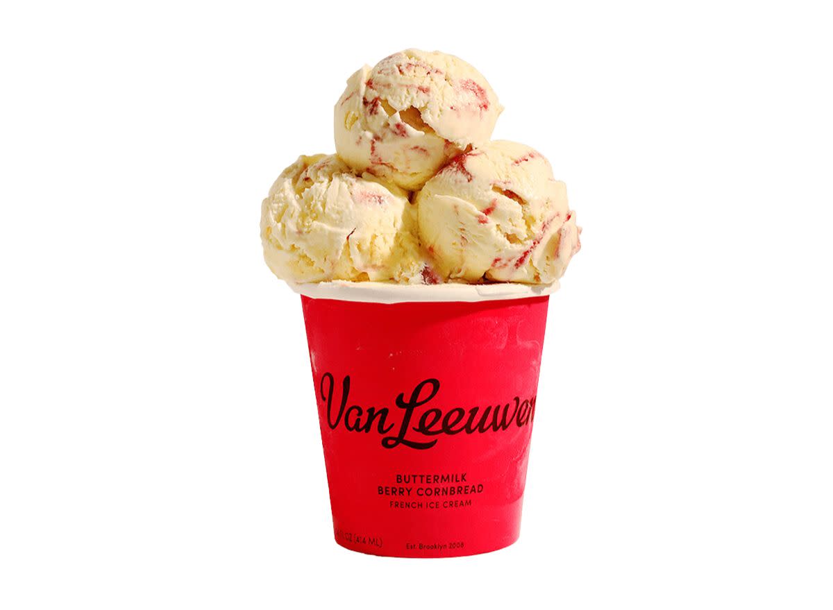 pint of Van Leeuwen ice cream on a white background