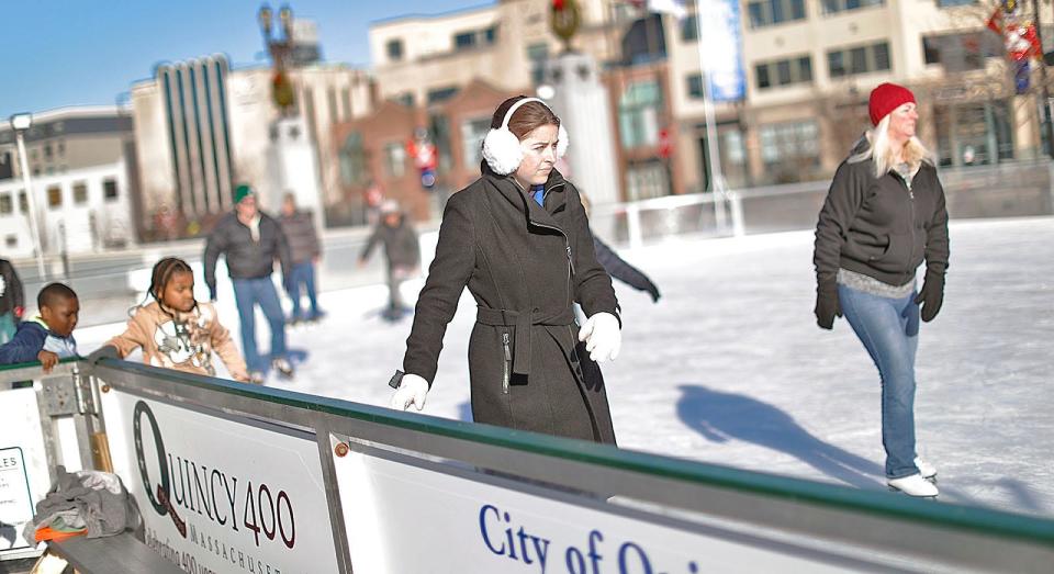 Enjoy free ice skating in Quincy during school vacation week.