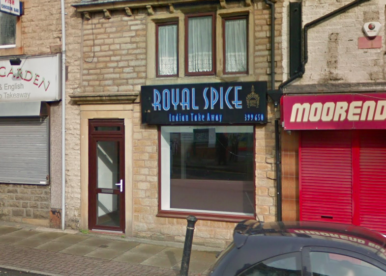 <em>Megan had eaten food from the Royal Spice Takeaway in Oswaldtwistle (Google)</em>
