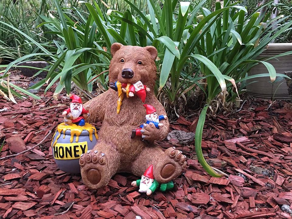 bear garden gnome statue