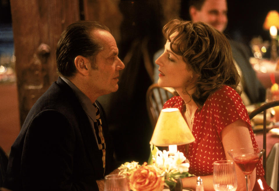 Jack Nicholson and Helen Hunt at a dinner table together