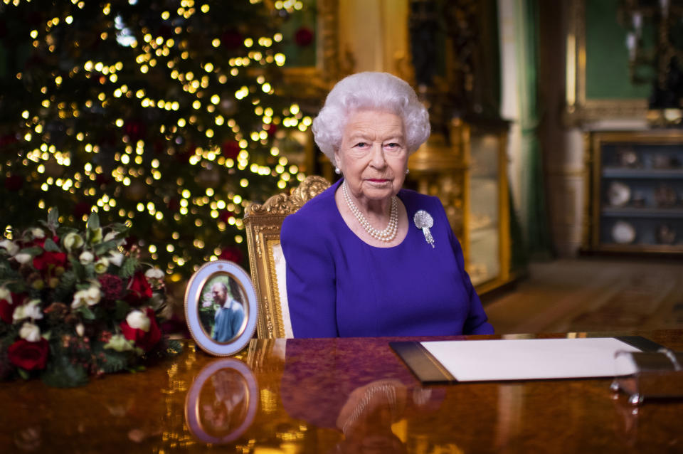 The Queen recorded her annual Christmas message last year with just a photo of Prince Philip by her side. Photo: Getty