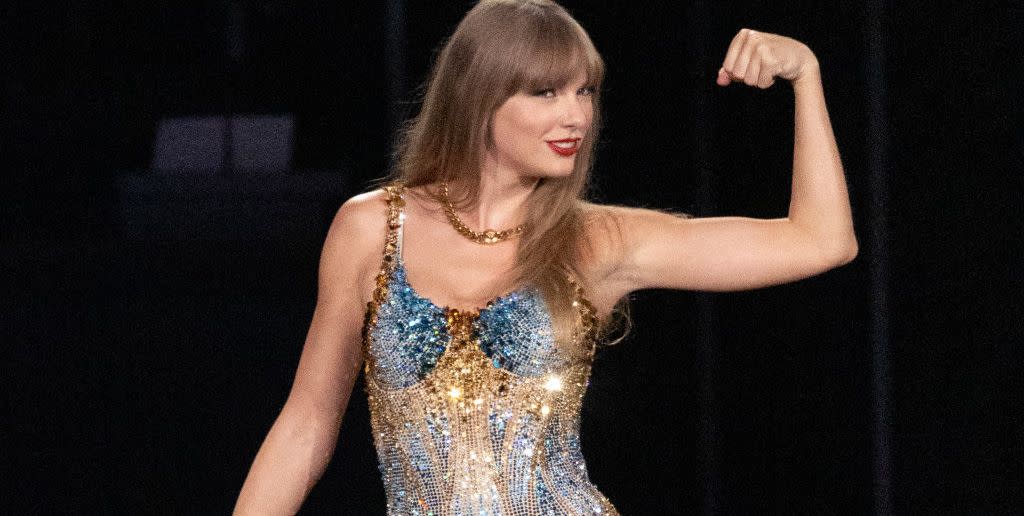 inglewood, ca august 07 taylor swift performs during the eras tour at sofi stadium in inglewood monday, aug 7, 2023 allen j schaben los angeles times via getty images