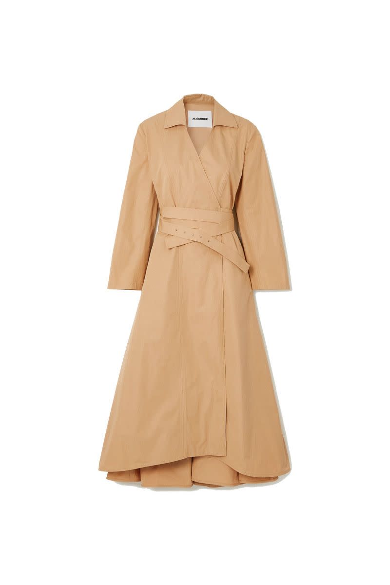 Jil Sander Belted Cotton Wrap Dress