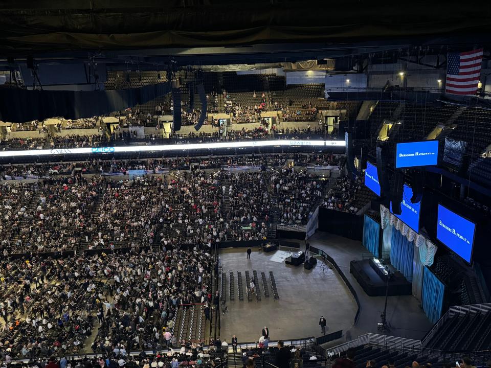 Berkshire Hathaway shareholders gather early Saturday morning to ask Chairman Warren Buffett and vice chairmen Greg Abel and Ajit Jain questions about the Omaha business that owns Iowa companies MidAmerican Energy in Des Moines and Homemakers Furniture in Urbandale.