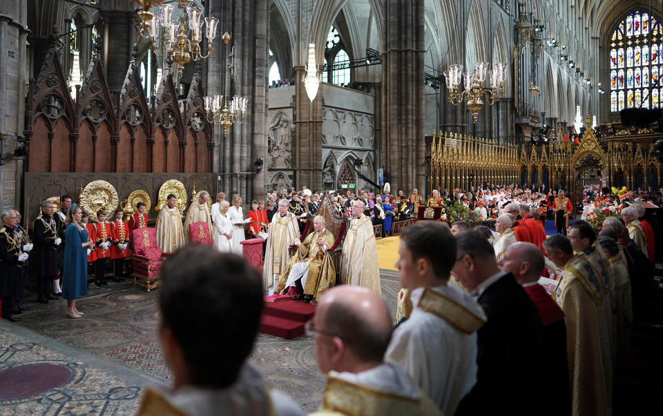 King Charles III during his coronation ceremony.<span class="copyright">Jonathan Brady—WPA Pool/Getty Images</span>