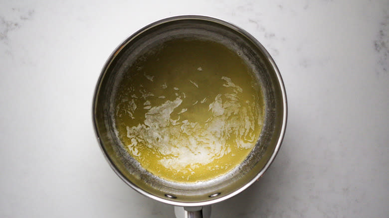 melted butter in metal pot