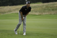 Brendon Todd watches his shot from the rough on the seventh hole during the third round of the World Golf Championship-FedEx St. Jude Invitational Saturday, Aug. 1, 2020, in Memphis, Tenn. (AP Photo/Mark Humphrey)