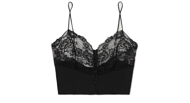 Bralette Stretch Lace Bra Crop Top Black Kendall Jenner Style