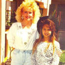 <p>“My mom and I kiss kiss #bangbang #tbt #iwouldstillwearthis #dontworryboutit”</p>