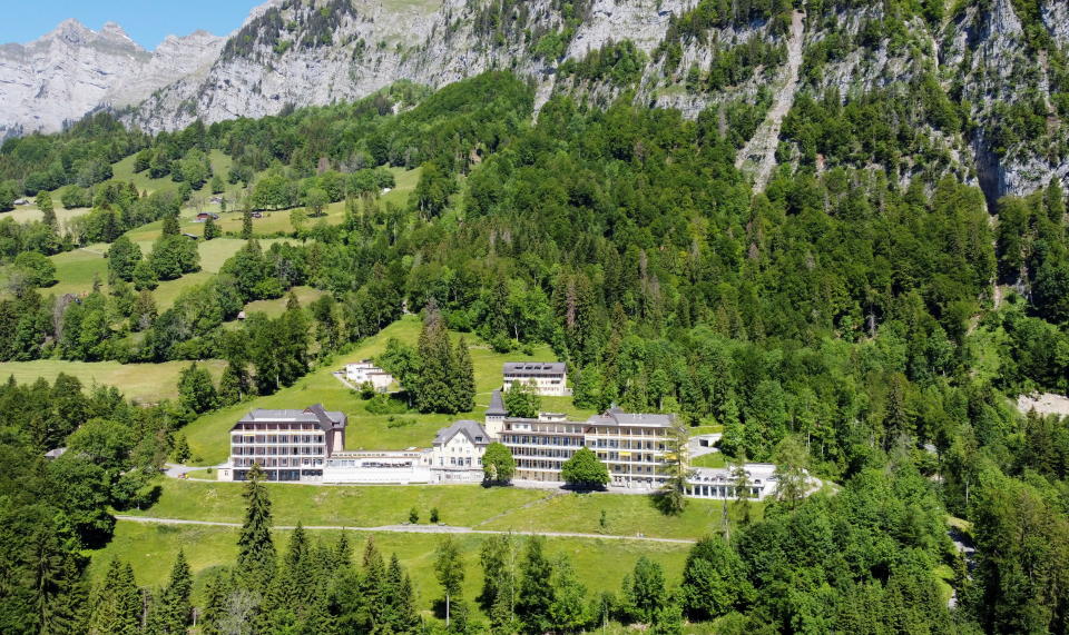 The Rehazentrum Walenstadtberg rehabilitation clinic, a complex of buildings on a Swiss mountainside.